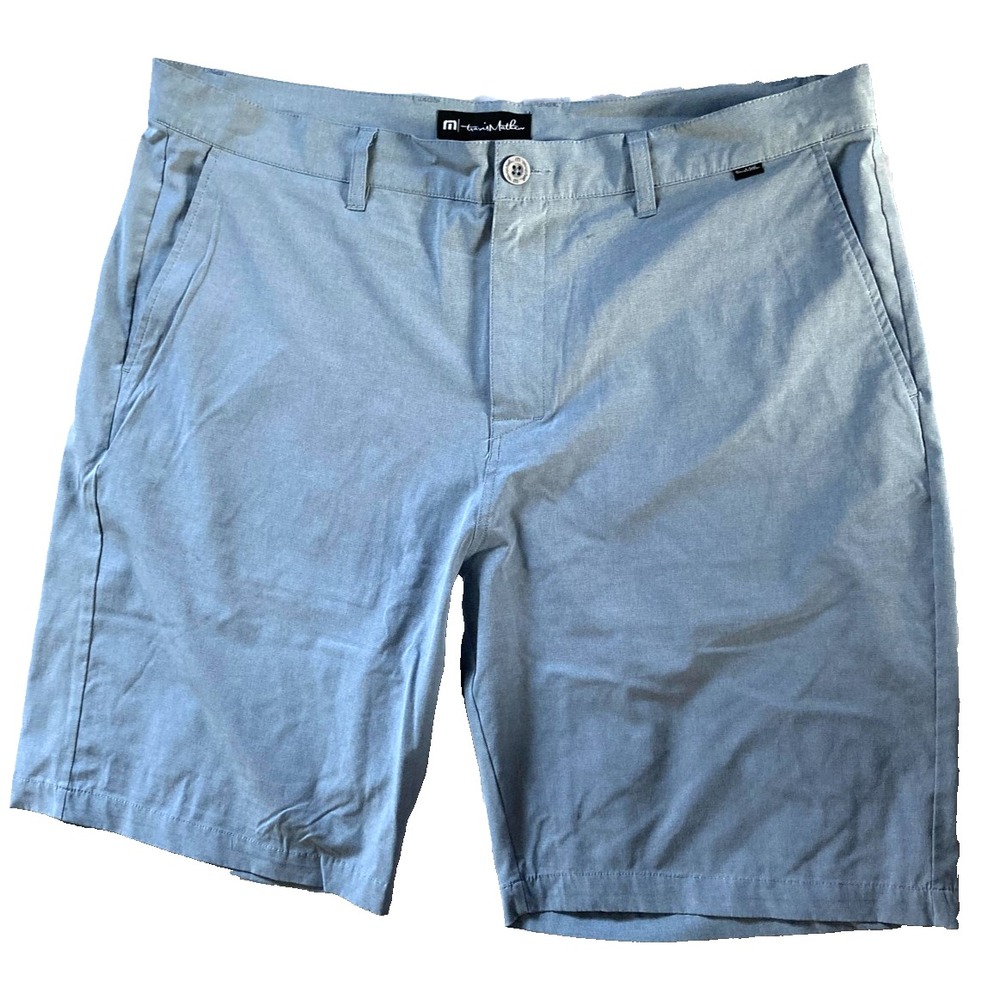 TravisMathew Shorts Mens 40 Light Blue Golf Performance Stretch Chino Casual